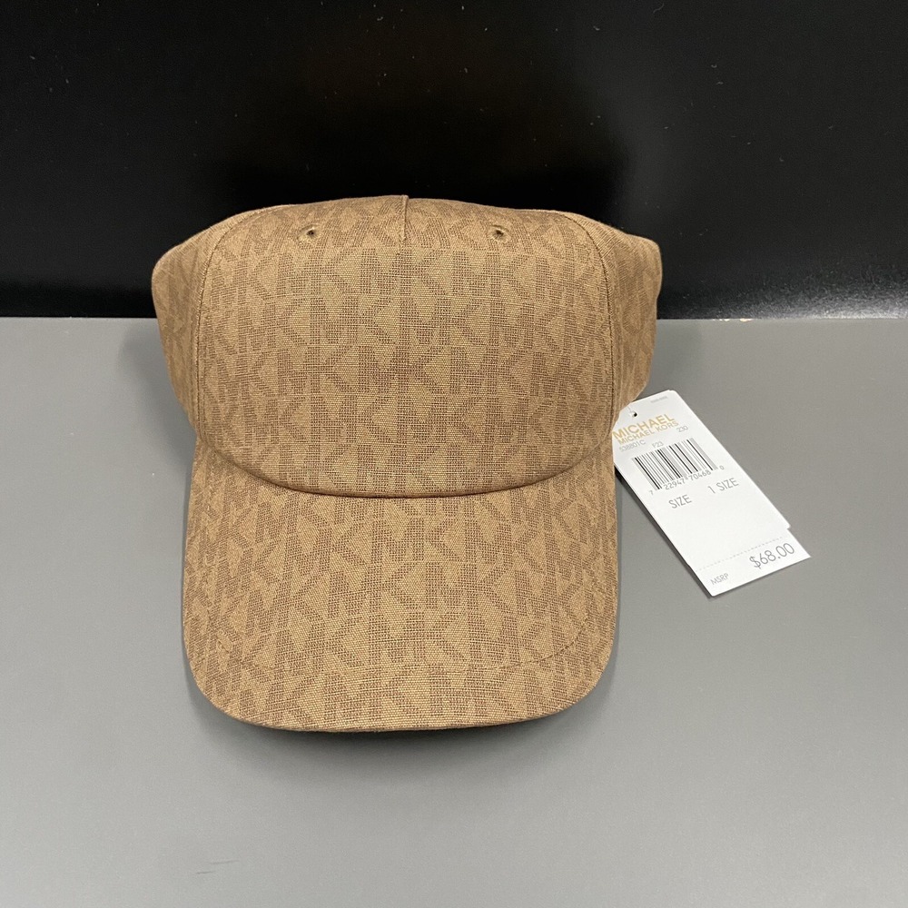 Michael Kors MK Monogram Logo Light‎ Brown Baseball Cap Women's New Retail $70